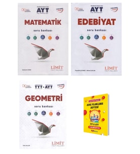 Limit AYT Matematik Edebiyat ve Geometri Soru Bankası 3lü Set + Planlama Defteri