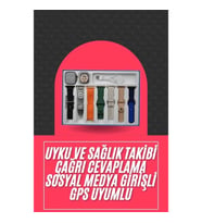 Mey İthalat® Akıllı Saat Unisex Akıllı Saat Çoklu Kordon Seçeneği Çelik Kordon Plastik Kordon