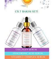 Collagen Serum + Hyaluronik Asit Serum + Vitamin C Serum 3'lü Bakım Seti