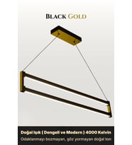 Orion Gold Lineer LED Sarkıt Avize – Kumandalı Dim Edilebilir – Aşağı Işık