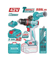 Total 42V Akülü Darbeli Matkap Kömürsüz Motor Li-ion Çift Akü TIDLI429982E