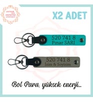 Kül Gri-Koyu Turkuaz, Kişiselleşmiş 2'li Anahtarlık Set, Sevdiklerinize Enerji Dolu Hediye 520 741 8 (Çok Renkli)