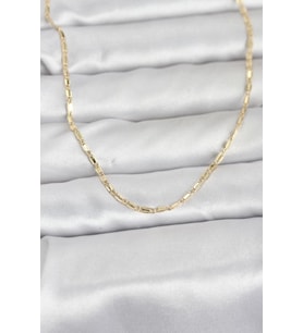CM 14K Gold Renk Lazerli Zincir Model 60 cm Kadın Kolye - TJ-BKO10957