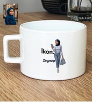 Kişiye Özel Karikatürlü İkon Lüks Fincan Doğum Günü Hediyesi