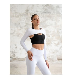 Beyaz Spor Bolero ( Sadece uzun kol bolero, altındaki bra dahil değildir. )