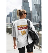 Galatasaray Bafetimbi Gomis forma baskılı oversize unisex tişört t-shirt (Beyaz)
