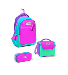 Coral High Kids Çok Renkli 3'lü Okul Çanta Seti SET0114426 - Kız
