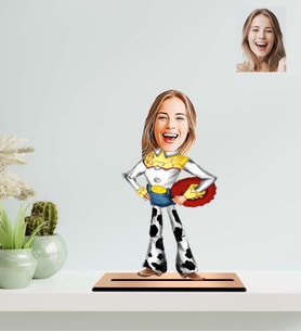 Kişiye Özel Toy Story Kadın Karikatür Ahşap Biblo