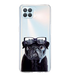 PrintiFy Oppo Reno 4 Lite  ile Uyumlu 1mm Slim Fit Köpek 3 050f Baskılı Şeffaf  Kılıf