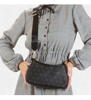 Lederax Suni Deri Baget El ve Omuz Çantası LD578 (Siyah)