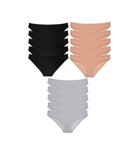 15 adet Süper Eko Set Likralı Kadın Slip Külot Siyah Ten Gri
