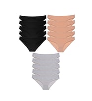 15 adet Süper Eko Set Likralı Kadın Slip Külot Siyah Ten Gri
