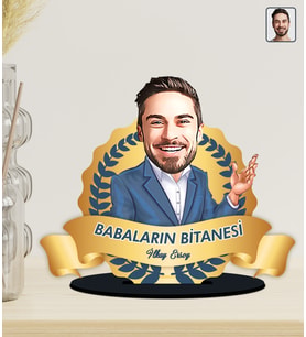 Kişiye Özel Babalar Günü Hediyesi Karikatürlü Ahşap Biblo - Ödül