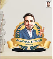 Kişiye Özel Babalar Günü Hediyesi Karikatürlü Ahşap Biblo - Ödül