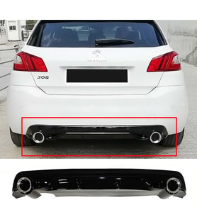 Peugeot 308 GT Difüzör Difizör Plastik Parlak Siyah 2013 2014 2015 2016 2017 2018 Arka-difizör-bodykit-ek
