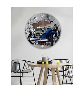 Retro Tasarımlı Duvar Saati 35X35 CM (Baskılı)