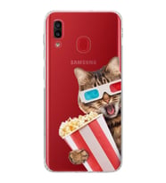 PrintiFy Samsung Galaxy A30 ile Uyumlu Kedi 1 Kamera Korumalı Şeffaf Kılıf