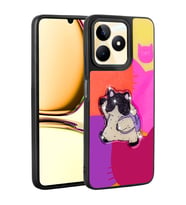 Realme C55 Uyumlu Kılıf Parlayan Kabartmalı İkonik Figürlü Zore Amas Silikon Kapak