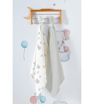 Çok Amaçlı Bebek Müslin Örtüsü 2'Li Set - Elephant