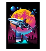 Rad Shark Tablo Ahşap Poster Dekoratif