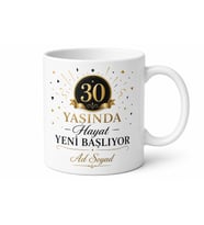 İsimli Kupa 30 Yaş Doğum Günü Özel Baskılı Hediye Bardak