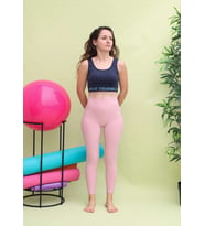 Push Up Özellikli Pudra Yüksek Bel Toparlayıcı Kadın Spor Tayt (Pudra Pembe)