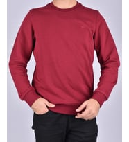 R2247 PAMUK BİSİKLET YAKA SWEAT  (Bordo)