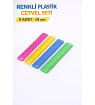 Renkli Plastik Cetvel Seti 15 cm – 5 Adet Şeffaf, Dayanıklı ve Net Ölçüm Okul, Ofis ve Kırtasiye Kullanımı