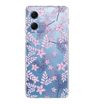 PrintiFy Xiaomi Redmi Note 12 5G Uyumlu Kamera Korumalı Floral Pudra Tasarımlı Şeffaf Kılıf