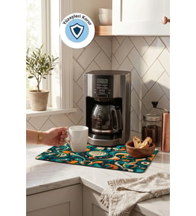 Valerine Life Kahve Espresso Makinesi Matı 35x45cm Çaycı Pad Su Geçirmez Future Brew
