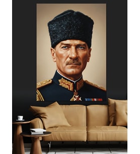 Eski Osmanlı Padişahı Portre Dekoratif Kanvas - Mdf Ahşap Tablo