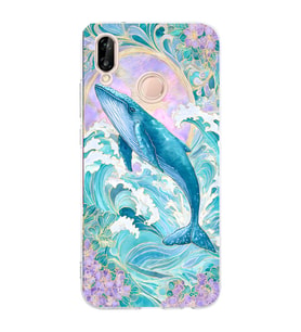 Huawei P20 Lite Uyumlu Baskılı Yumuşak Silikon Şeffaf Telefon Kılıfı