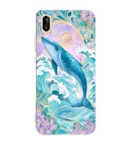 Huawei P20 Lite Uyumlu Baskılı Yumuşak Silikon Şeffaf Telefon Kılıfı