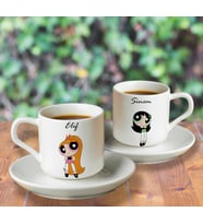 Powerpuff Girls Buttercup&Blossom Türk Kahvesi Fincanı Seti İkili Kişiye Özel