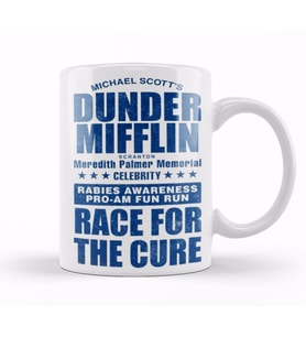 The Office Dunder Mifflin Celebrity Rabies Awareness Fun Run Race for the Cure Kupa Bardak Porselen