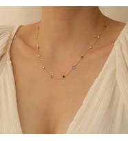 925 Ayar Gümüş Renkli Taşlı Tiffany Kolye