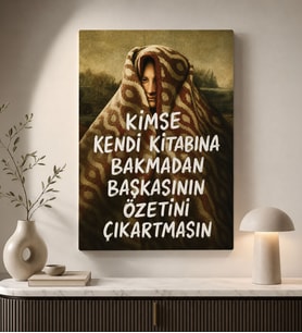 BK Gift Vintage Klasik Sanat Esprili Sözlü Dekoratif Kanvas Tablo - 11