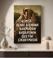 BK Gift Vintage Klasik Sanat Esprili Sözlü Dekoratif Kanvas Tablo - 11