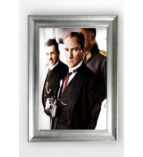 Gümüş Çerçeveli Atatürk Tablo cv695
