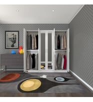 Kenzlife gardırop 6 kapaklı kapılı anemon 180*180*42 byz aynalı gardolap dolap (Karışık)