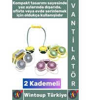 #Vantilatör Kompakt Sessiz Hafif Kablosuz Taşınabilir Usb Şarjlı 2 Kademeli El Boyun Fanı Vantilatör