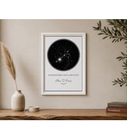 Kişiye Özel Gökyüzü Yıldız Haritası Tablo Çerçeveli Poster