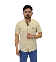 Erkek Spor Silim Fit Kısa Kol Gömlek BGL-ST04481 (Bej)