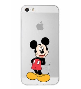 Apple iPhone 5 Uyumlu Kapak Mickey Mouse Tasarımlı Şeffaf Silikon Kılıf