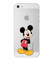 Apple iPhone 5 Uyumlu Kapak Mickey Mouse Tasarımlı Şeffaf Silikon Kılıf