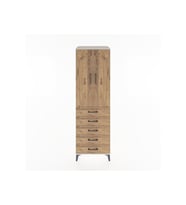 Hyperion Dolap 3 Raflı 5 Çekmeceli 2 Kapaklı 60x44x195 Aytaşı-Çam