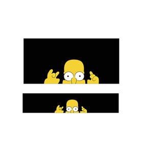 OEM Homer Simpson Şaşkın Tasarımlı Siyah 2'li Torpido ve Pandizot Koruyucu Havlu Seti