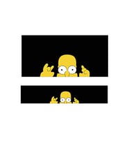 OEM Homer Simpson Şaşkın Tasarımlı Siyah 2'li Torpido ve Pandizot Koruyucu Havlu Seti