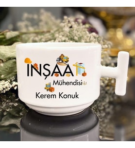 İnşaat Mühendisi Temalı T Kulplu Nescafe Fincanı