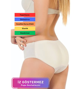 Özel Üretim Kaymaz Kadın Dikleştirici Toparlayıcı Rahat Şekillendirici İz Göstermez Popo Destekleyic (Ten)